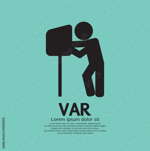 Football Referee Shows Video Assistant Referees Action Icon Vector Illustration