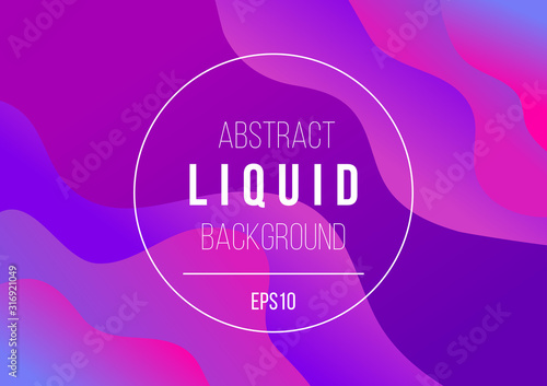 Liquid purple color background design with fluid flow gradient wave. Creative geometric wallpaper. Futuristic design template landing page, poster, banner, cover, presentation. Vector illustration