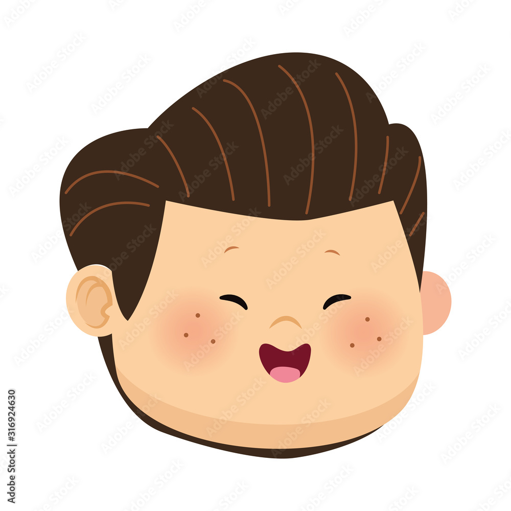 cartoon happy boy face smiling, colorful design cartoon happy boy face smiling, colorful design