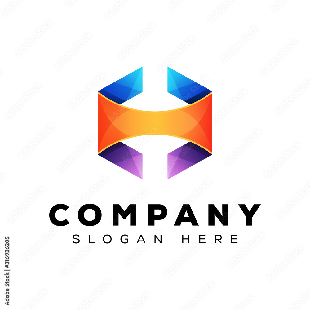 Hexagon letter H logo idea for your company