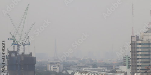 Canvas Print Bangkok air pollution PM 2.5 on 20 January 2020