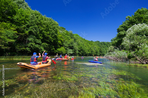 Canoeing on the Korana River, Croatia