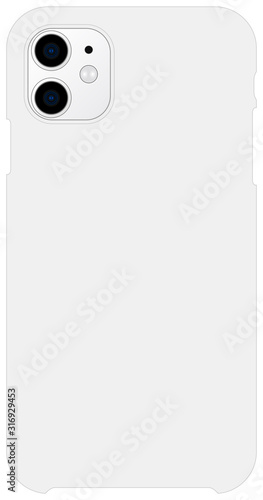 Smartphone case mockup template vector illustration (white) 