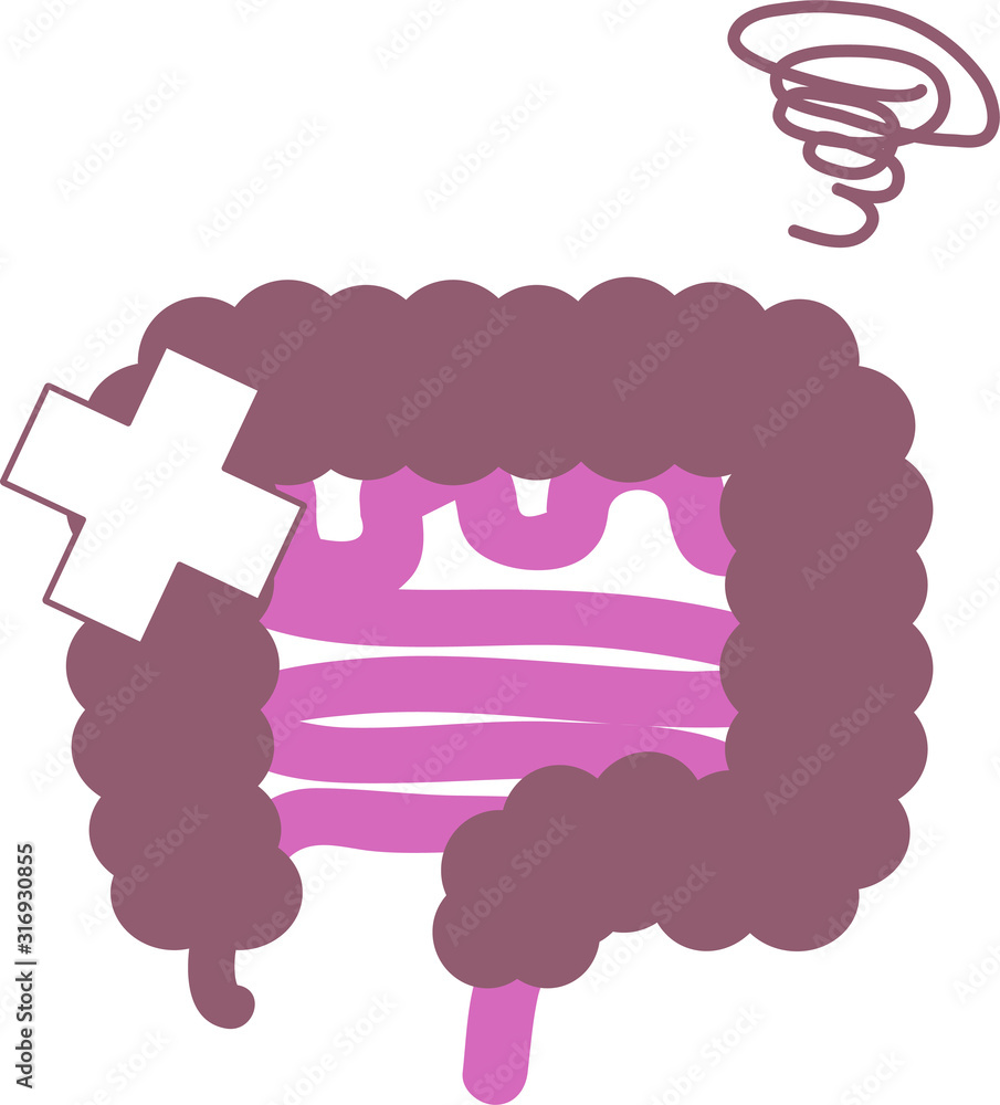 シンプルな不健康な腸のイラスト 内臓 消化器 Stock Vector Adobe Stock