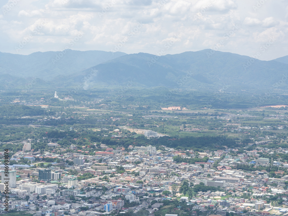 Top view of the city of Chiang Rai, Thailand