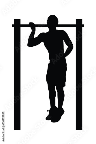 A sport man taking physical activity, street workout training
