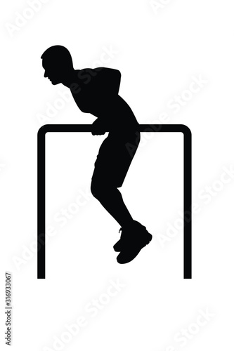 A sport man taking physical activity, street workout training