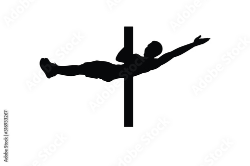 A sport man taking physical activity, street workout training