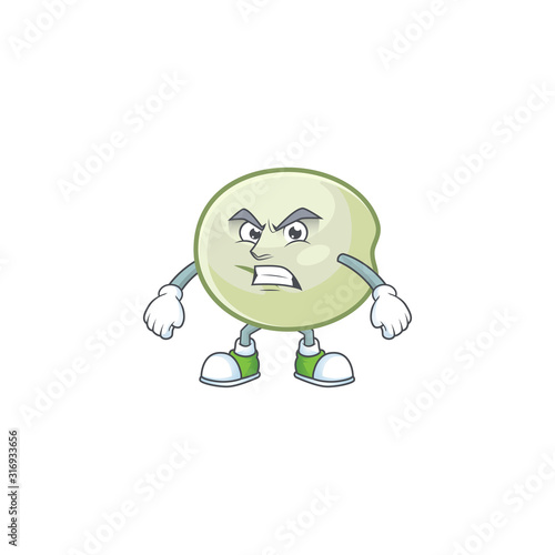 cartoon character of green hoppang with angry face
