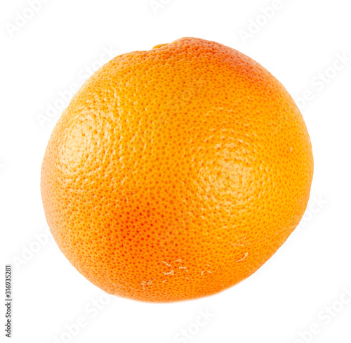 Ripe pomelo is isolated on a white background