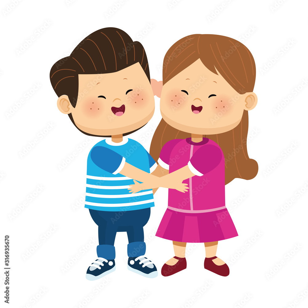 happy girl and boy icon, colorful design happy girl and boy icon, colorful design