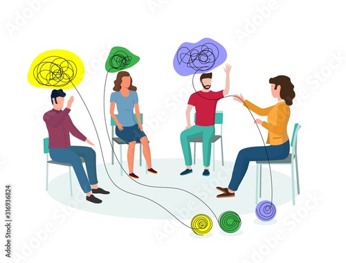 Group psychotherapy vector concept for web banner, website page
