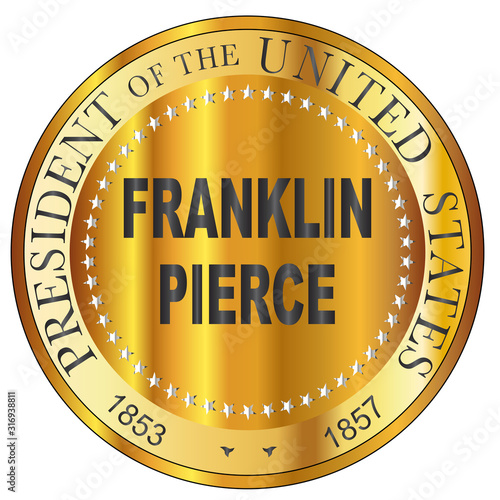 Franklin Pierce Gold Metal Stamp