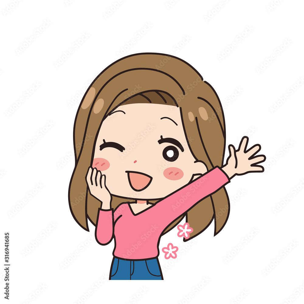 Diagonal illustration of a woman with beautiful armpits, upper body. Diagonal illustration of a woman with beautiful armpits, upper body.