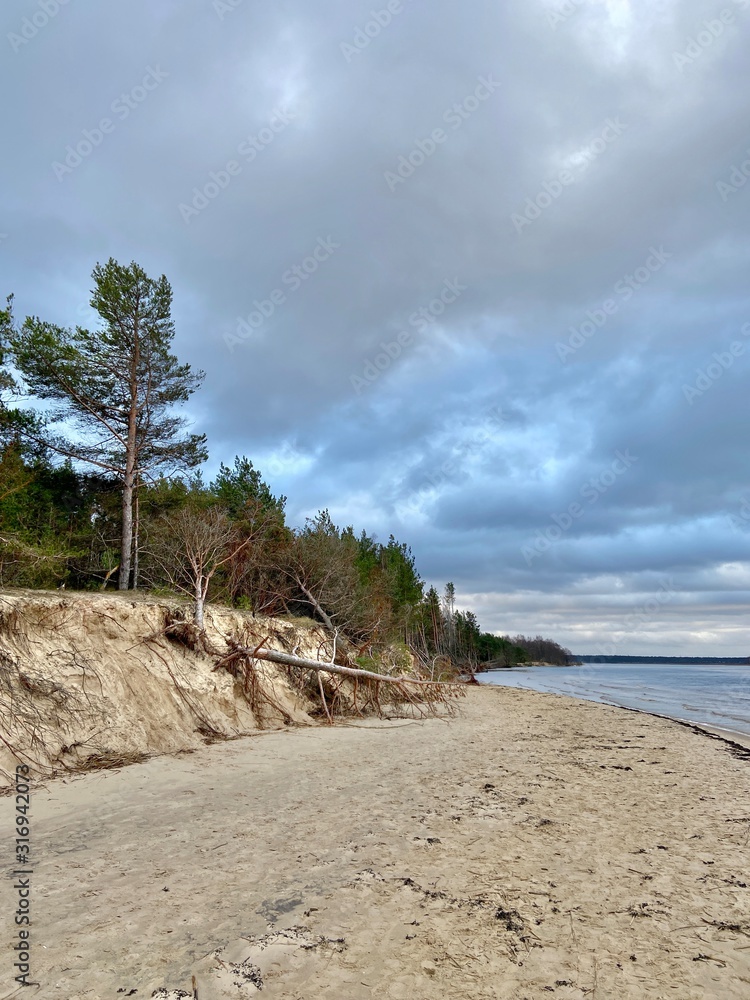 Baltic Sea autumn coast beach Bolderaja Riga Latvia