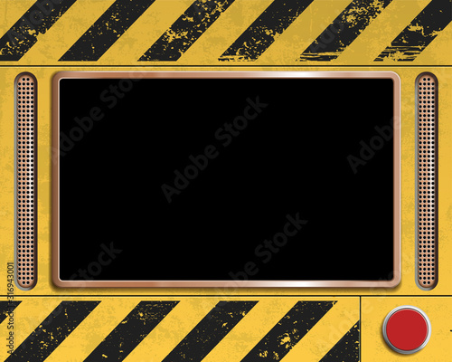 Vintage device with screen and red button