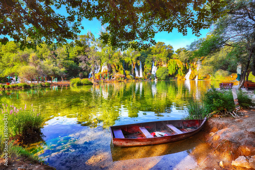 Picturesque Kravice waterfalls in the National Park of Bosnia and Herzegovina