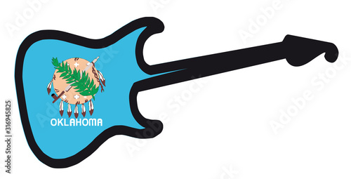 Oklahoma State Electric Flag Guitar