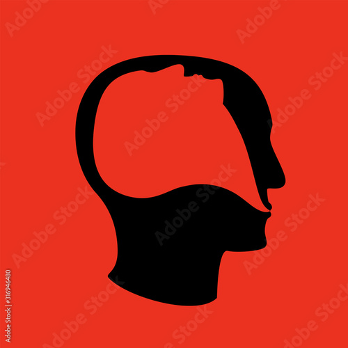psychoterapy mental talk inside human head icon