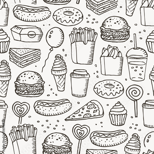 Fast food seamless pattern