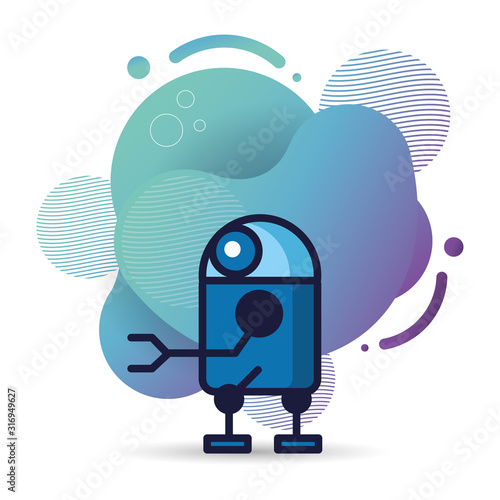 robot humanoid technology isolated icon