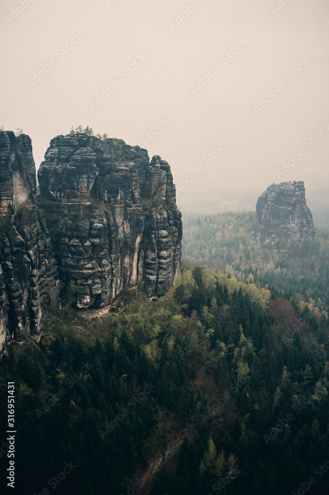 mountain and landscape of Saxon Switzerland