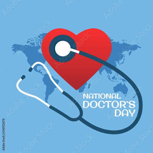 Vector Illustration on the theme Doctor`s Day. For a poster, banner and greeting card.