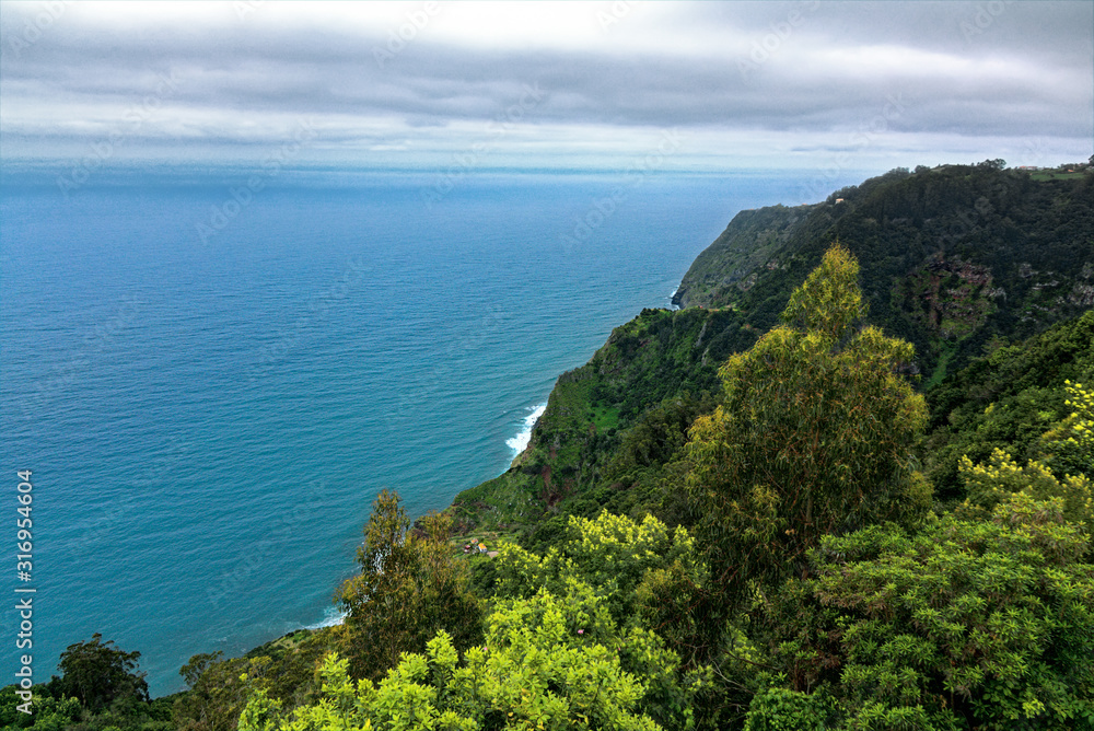 Madeira island ocean and mountains landscape, San Lorenco cape, Portugal