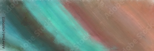 abstract painting banner background with gray gray, medium aqua marine and rosy brown colors