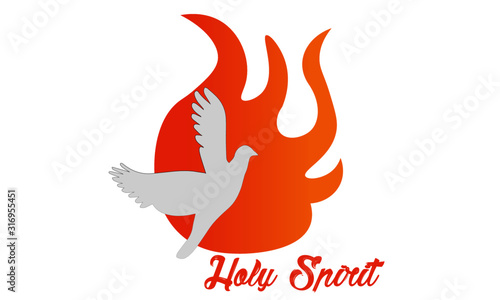 Pentecost Sunday, Holy Spirit, Typography for print