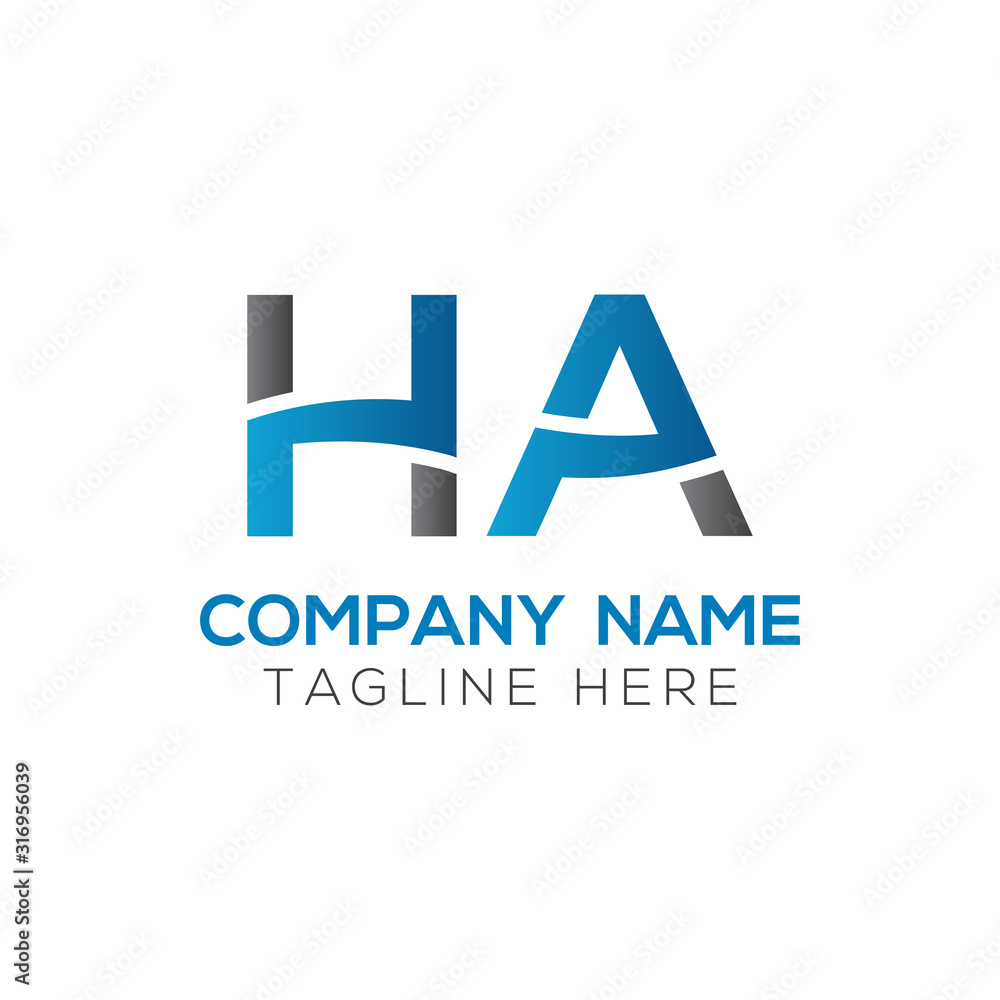 letter HA Logo Design Vector Template. Initial HA Letter Design Vector Illustration letter HA Logo Design Vector Template. Initial HA Letter Design Vector Illustration