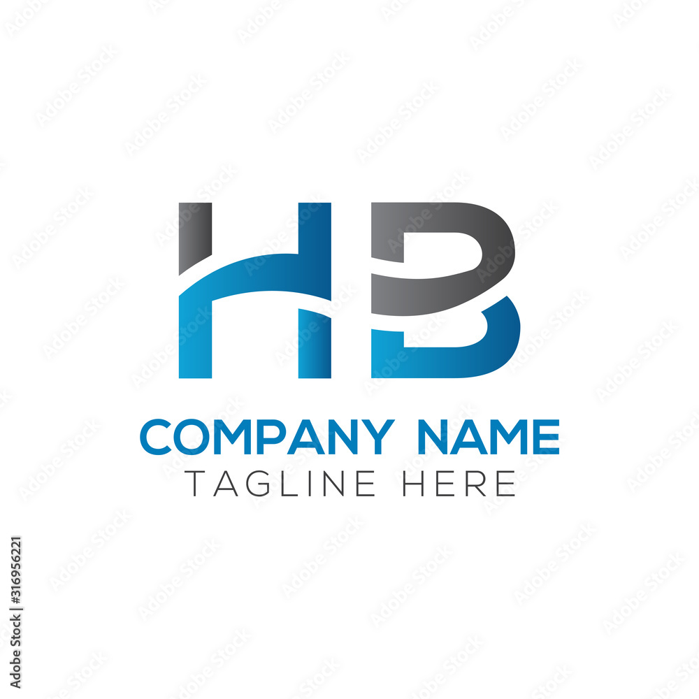 letter HB Logo Design Vector Template. Initial HB Letter Design Vector Illustration