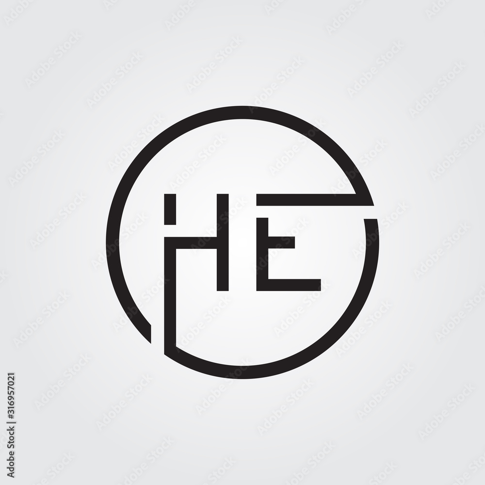 letter HE Logo Design Vector Template. Initial HE Letter Design Vector Illustration letter HE Logo Design Vector Template. Initial HE Letter Design Vector Illustration