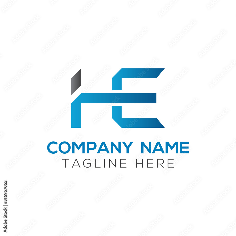letter HE Logo Design Vector Template. Initial HE Letter Design Vector Illustration letter HE Logo Design Vector Template. Initial HE Letter Design Vector Illustration