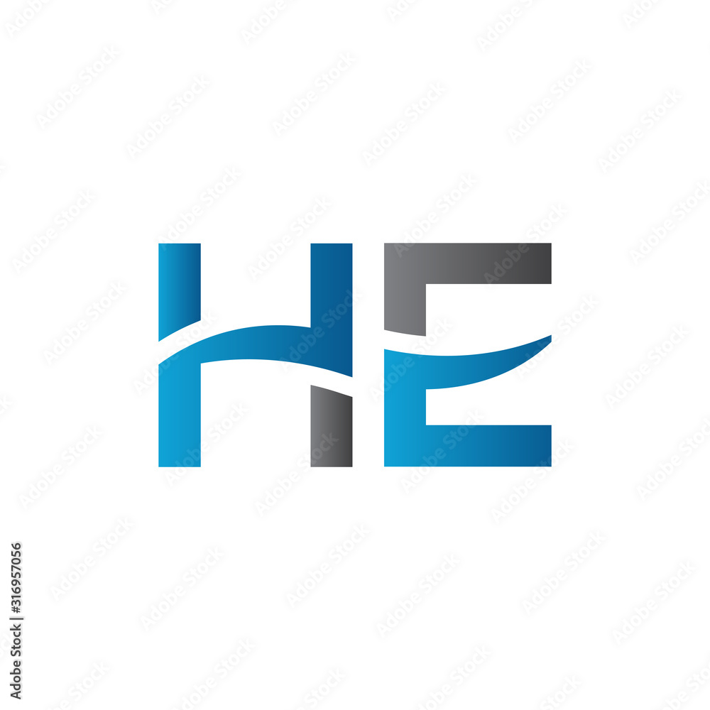 Fototapeta premium letter HE Logo Design Vector Template. Initial HE Letter Design Vector Illustration