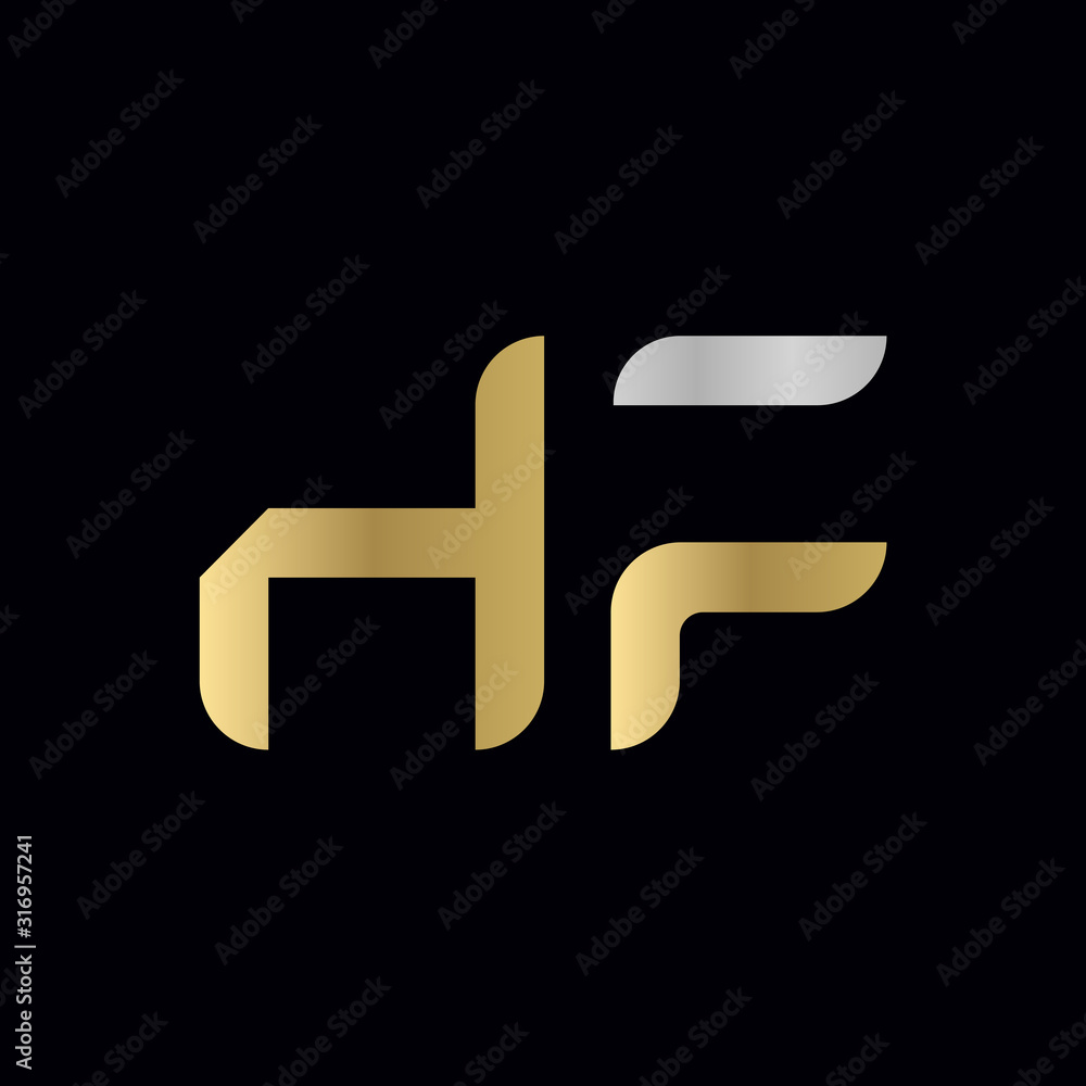Obraz premium letter HF Logo Design Vector Template. Initial HF Letter Design Vector Illustration
