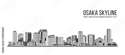 Cityscape Building Simple architecture modern abstract style art Vector Illustration design - Yokohama city