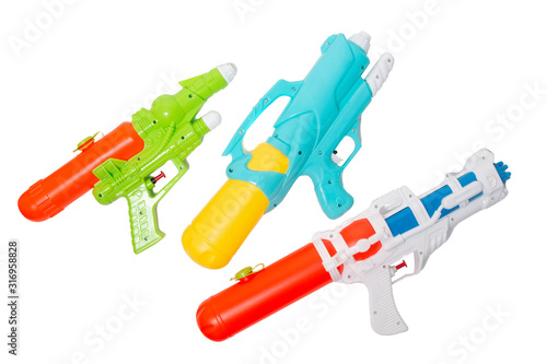 Colorful plastic water guns
