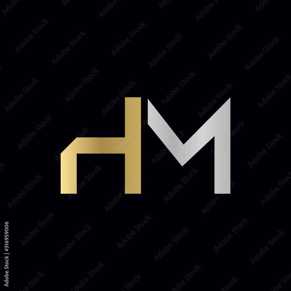 letter HM Logo Design Vector Template. Initial HM Letter Design Vector Illustration letter HM Logo Design Vector Template. Initial HM Letter Design Vector Illustration