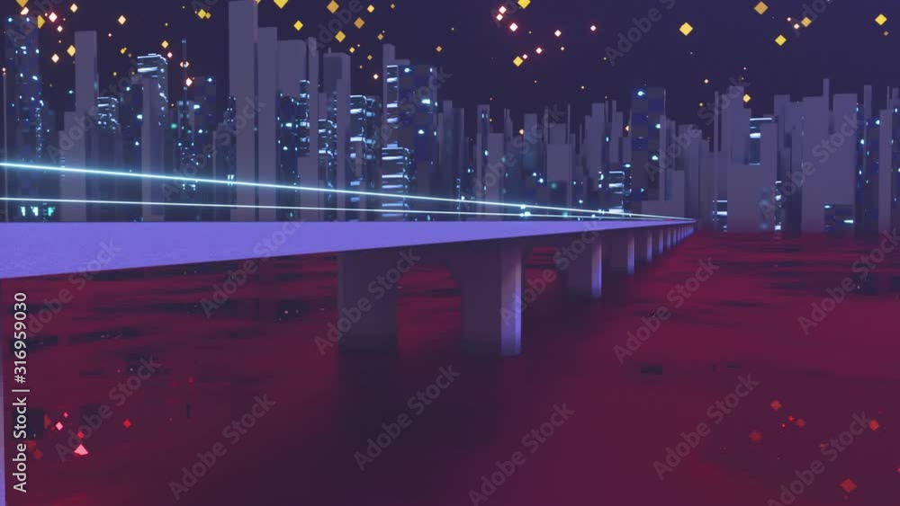 Urban road and starry sky,abstract conception,3d rendering. Computer digital drawing. Urban road and starry sky,abstract conception,3d rendering. Computer digital drawing.