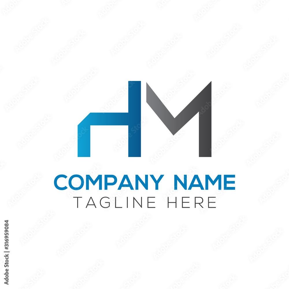 letter HM Logo Design Vector Template. Initial HM Letter Design Vector Illustration letter HM Logo Design Vector Template. Initial HM Letter Design Vector Illustration