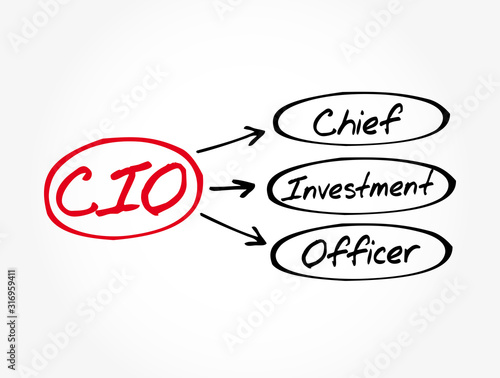 CIO - Chief Investment Officer acronym, business concept background