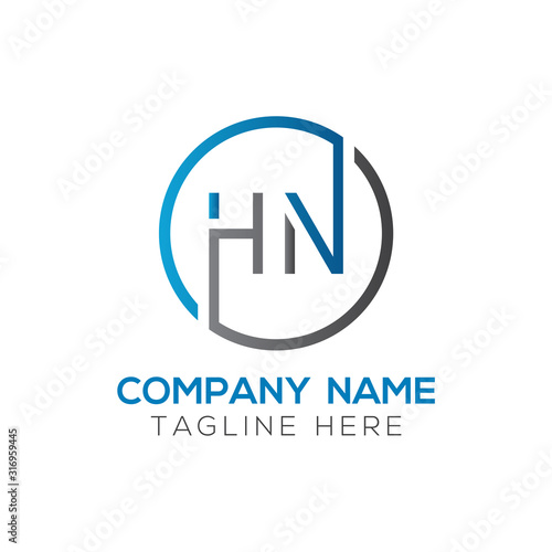 letter HN Logo Design Vector Template. Initial HN Letter Design Vector Illustration