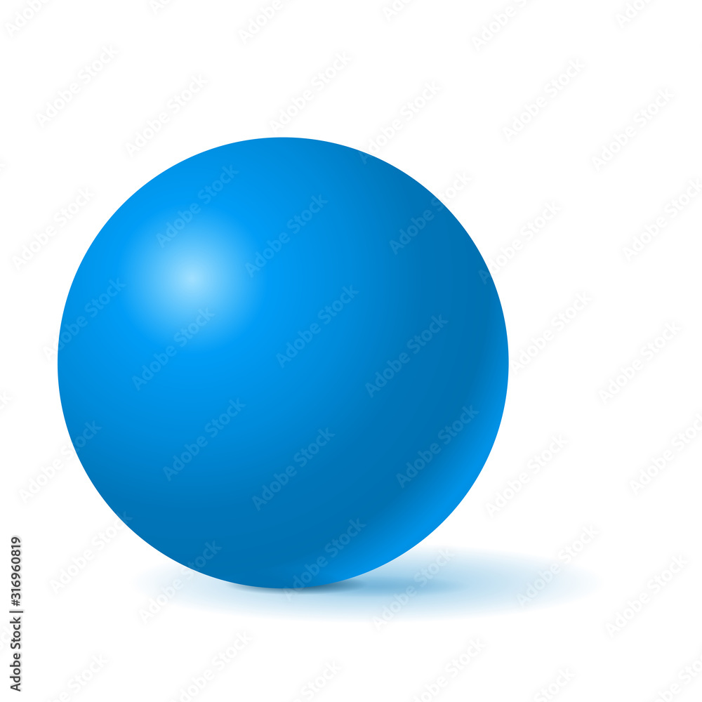 Blue sphere. 3d geometric shape