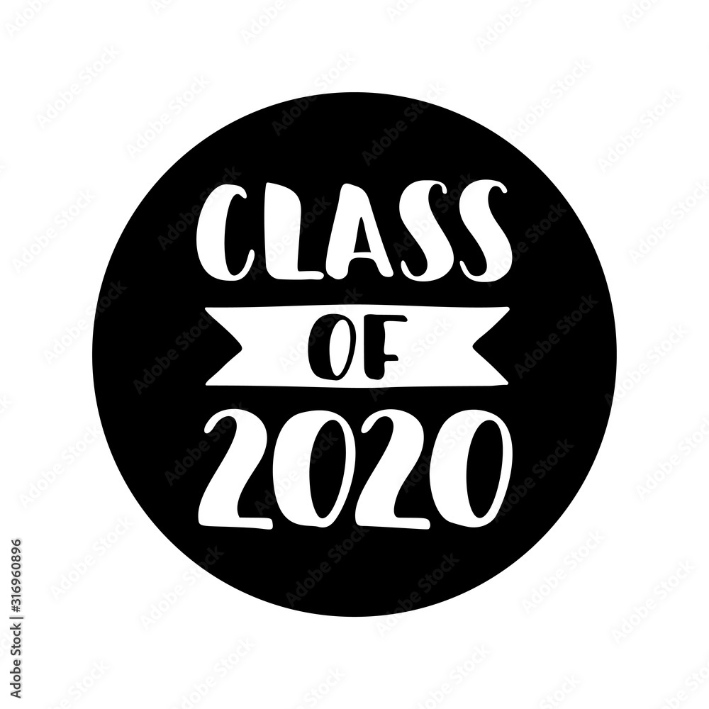 Class of 2020 round lable. Black Hand drawn brush lettering Graduation logo on white background. Template for graduation design, party, high school or college graduate, yearbook. Vector illustration. Class of 2020 round lable. Black Hand drawn brush lettering Graduation logo on white background. Template for graduation design, party, high school or college graduate, yearbook. Vector illustration.