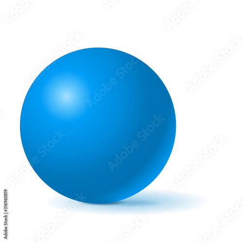 Blue sphere. 3d geometric shape