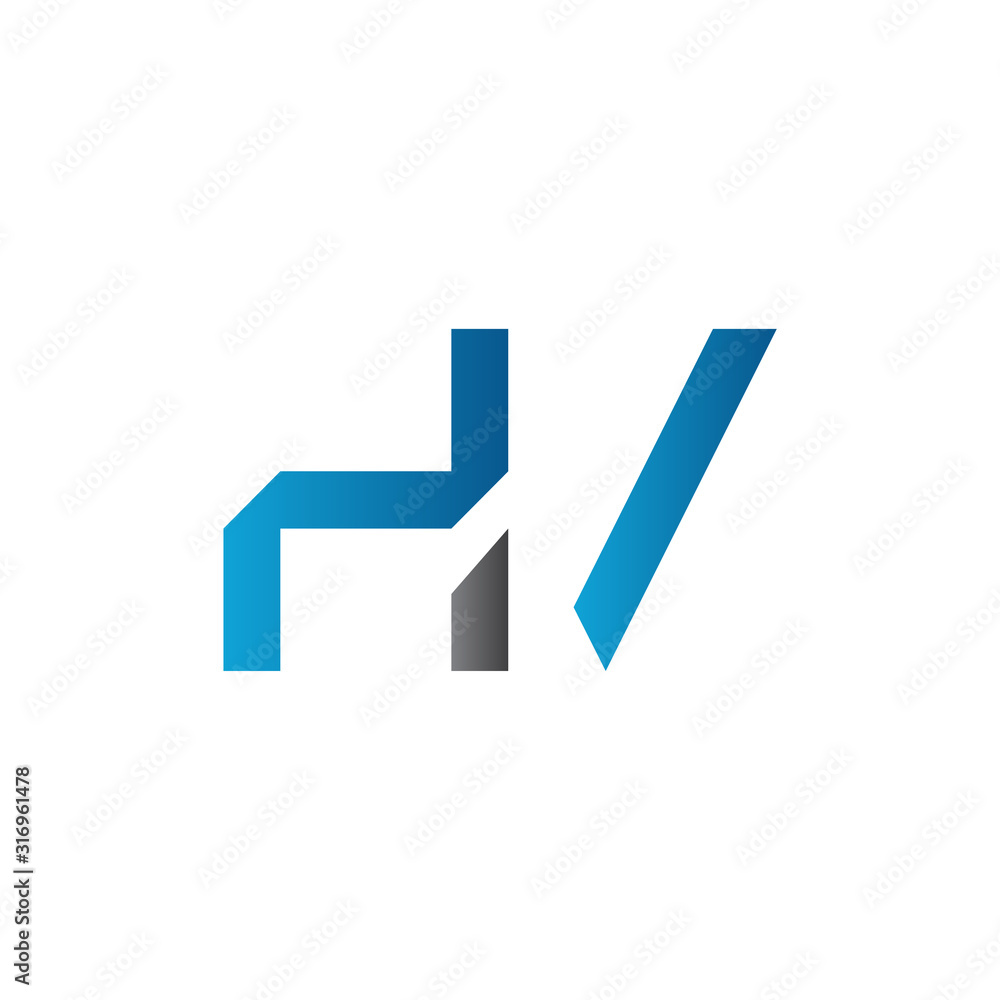 letter HV Logo Design Vector Template. Initial HV Letter Design Vector Illustration letter HV Logo Design Vector Template. Initial HV Letter Design Vector Illustration