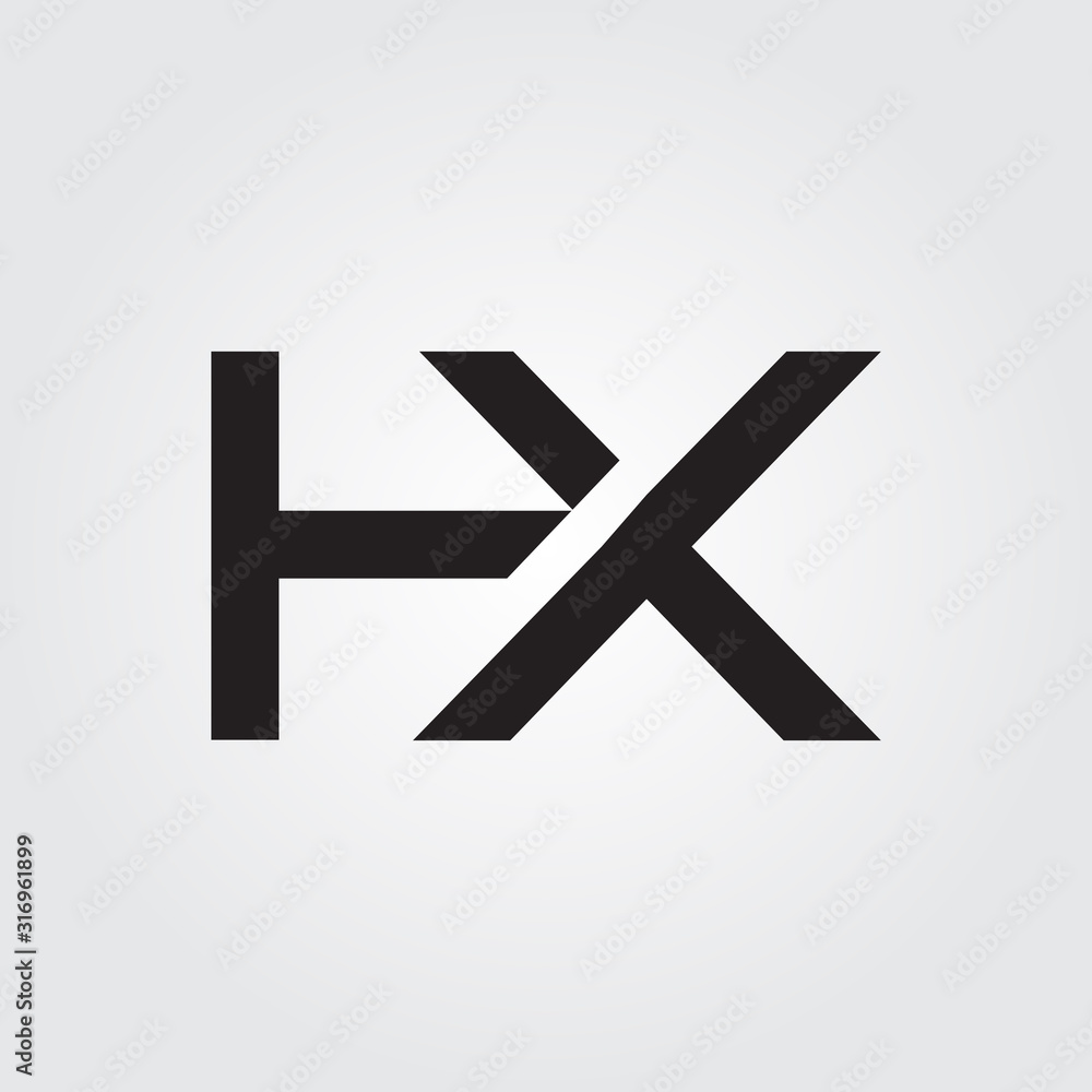 Fototapeta premium letter HX Logo Design Vector Template. Initial HX Letter Design Vector Illustration