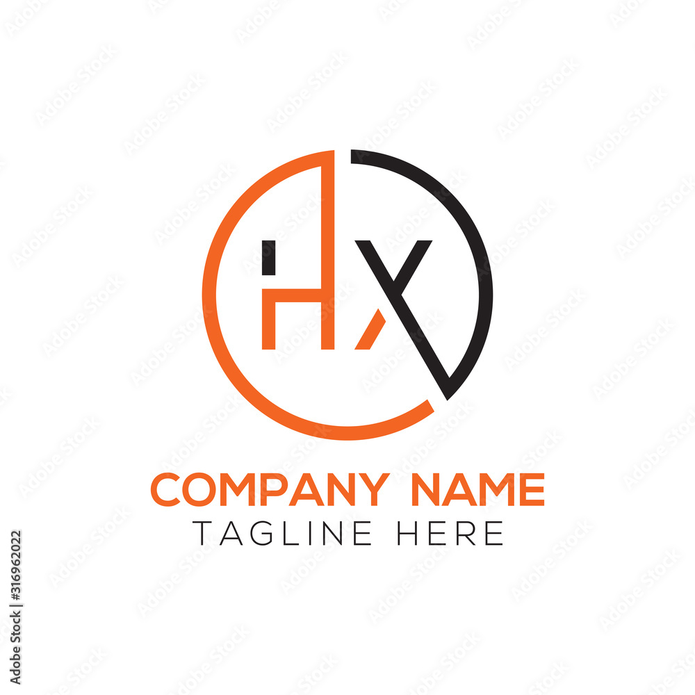 letter HX Logo Design Vector Template. Initial HX Letter Design Vector Illustration