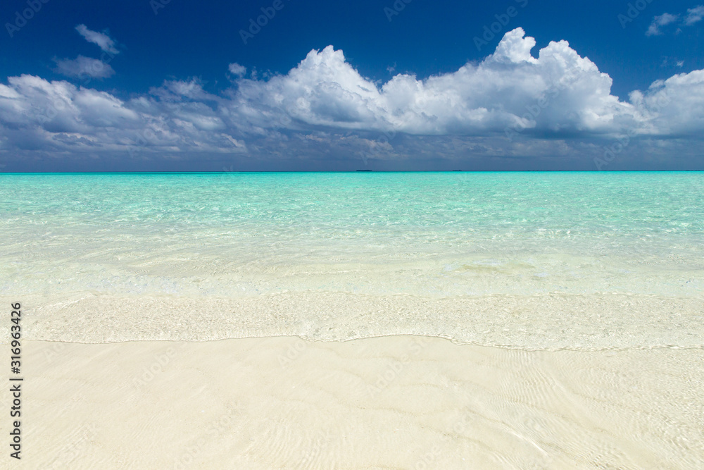 Beach and beautiful tropical sea. tropical beach in Maldives